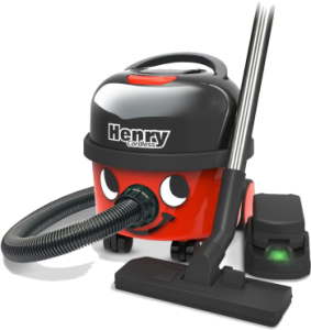 a red vacuum cleaner